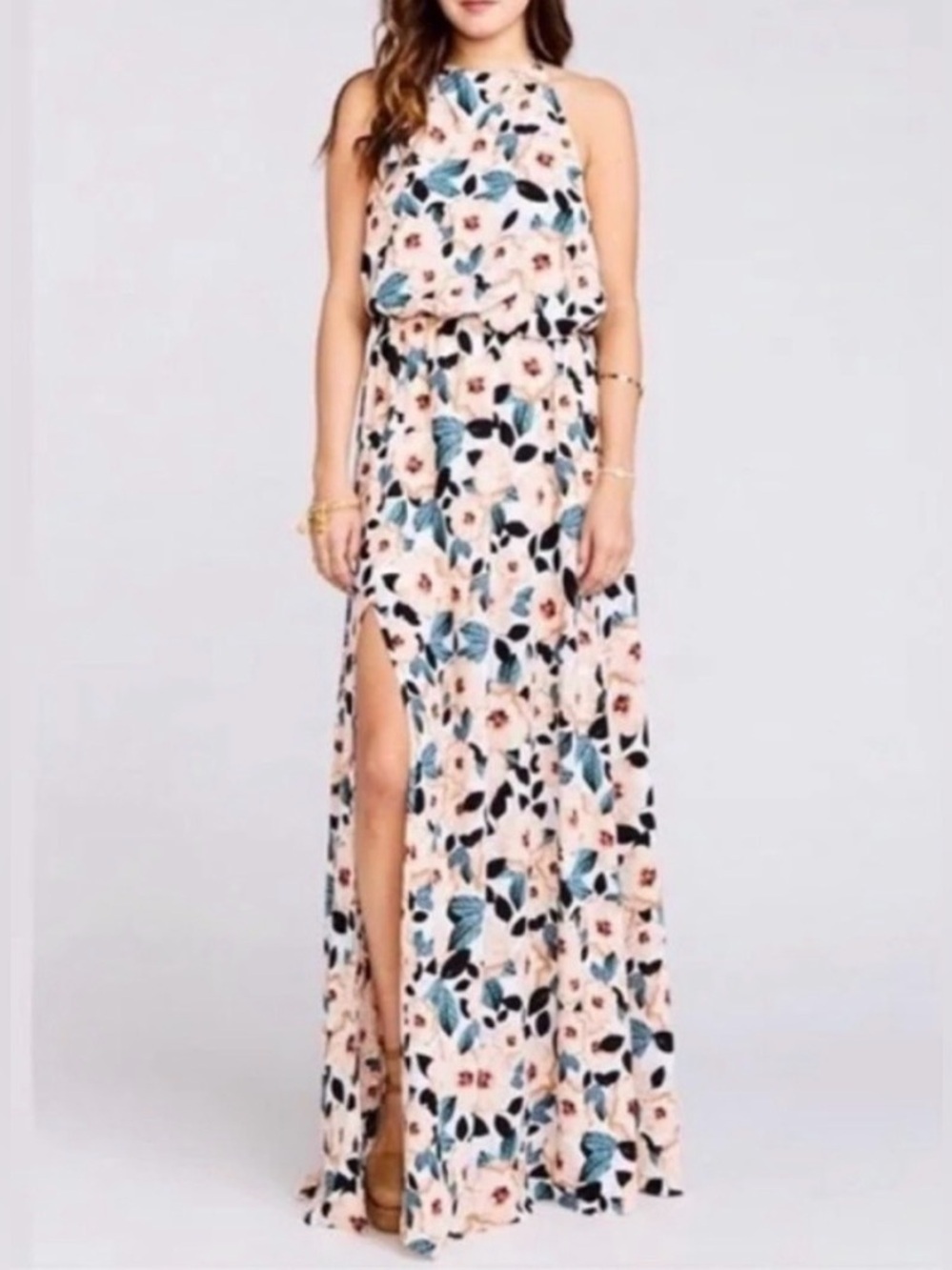 Show Me Your Mumu Heather Floral Halter Maxi Dress